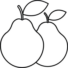 asian pear icon line art vector.