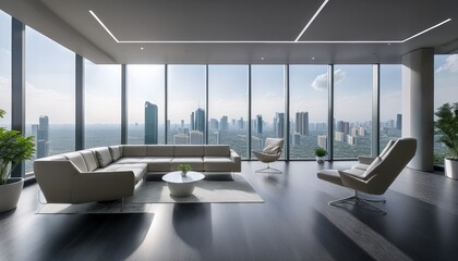 A business lounge with a striking modern interior