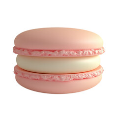 3d rendering icon pink macaroon illustration PNG. cartoon minimal style on transparent isolated background.