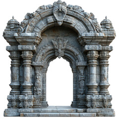 Obraz premium Ornate stone gateway evocative of ancient temple architecture design