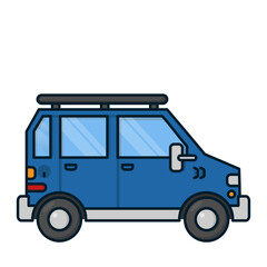 Illustration of a Blue SUV