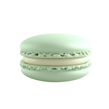 3d rendering icon green macaroon illustration PNG. cartoon minimal style on transparent isolated background.