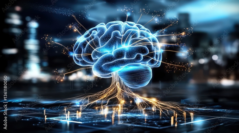 Poster illuminating the boundless potential of the magnificent human brain a captivating of the brain s int