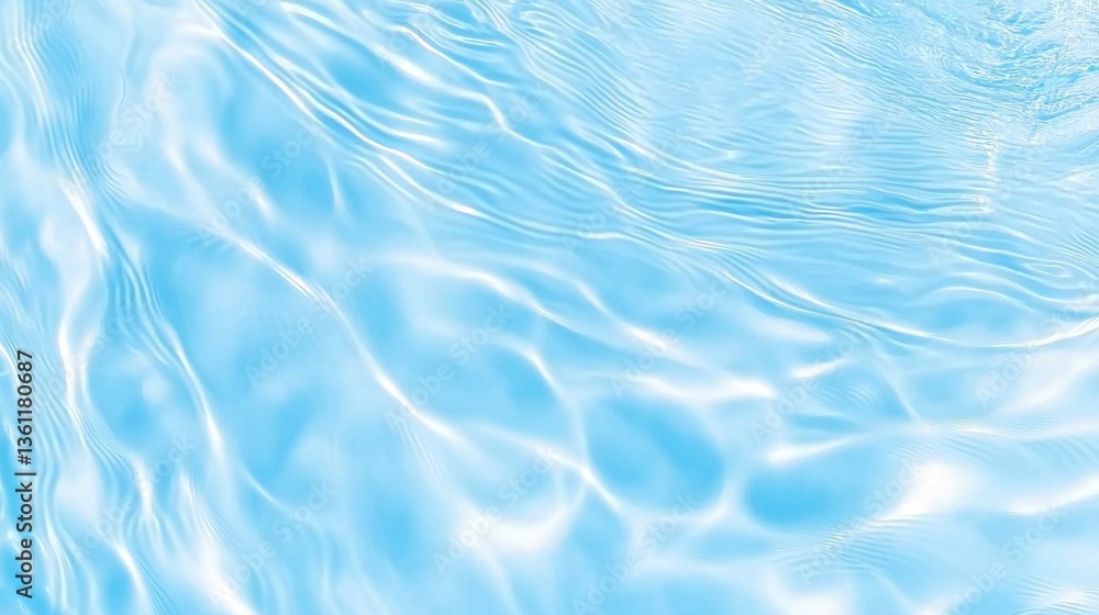 Poster soothing and tranquil image of a water surface with delicate ripple patterns and a soft ethereal blu