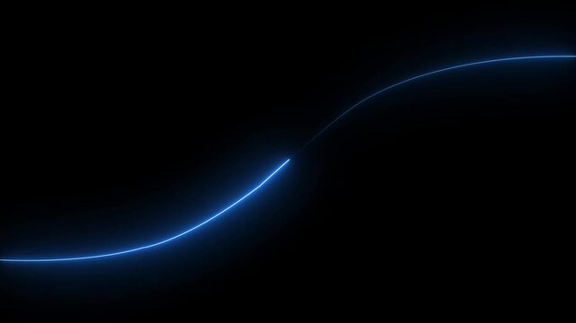 Abstract colorful neon lights animated on a black background. Movement of neon diagonal lines or glowing light stripes. seamless neon light line technology motion background.