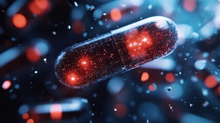 High-Tech Capsule in Motion, Abstract Background, Medical Innovation