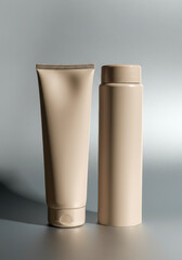 Beige Cosmetic Packaging in Studio Light
