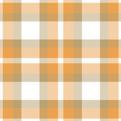 Muted White Seamless Tartan with Dusty Pale Orange accents Textile Design