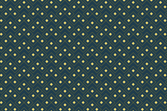 Geometric diamond pattern in gold and blue