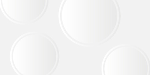 White geometric abstract background overlap layer on bright space with lines effect decoration. Modern graphic design element circles style concept for banner.