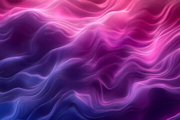 Obraz premium Flowing neon waves in pink, purple, and blue create a silky abstract background with smooth gradients and soft light for modern tech and creative design.