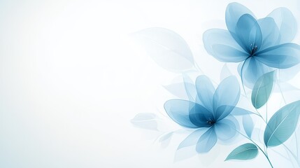 Fototapeta premium Vibrant blue flowers on pristine white background, a stunning floral display for spring