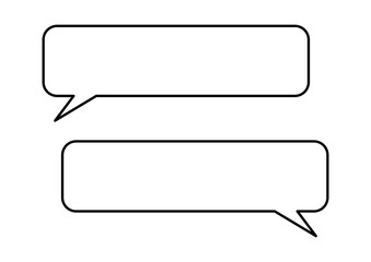 Speech Bubble Rectangle Frame Set - Simple Conversation Decoration