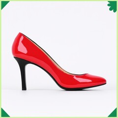 Obraz premium Classic Red Patent Leather High Heeled Pump Shoe