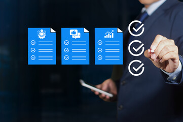 DSC_0471.2.10(1/68) Business performance checklist, satisfaction, and productivity evaluation concept, online survey, online exam