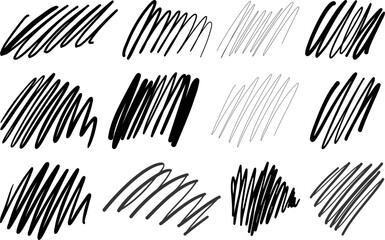 Fototapeta premium Hand-Drawn Scribble Vector Set, Abstract Black Ink Sketch Lines, Rough Doodle Strokes for Backgrounds, Textures, Brushes, and Graphic Design Elements
