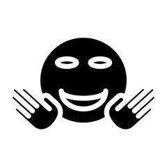 Hugging Expression Vector Glyph Icon Design