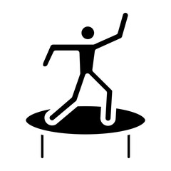 Jumping for Joy Vector Glyph Icon Design
