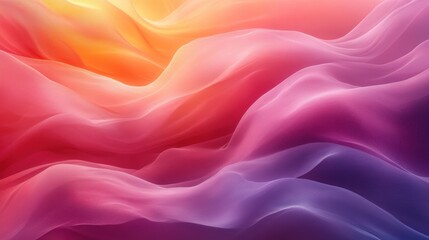 Fototapeta premium Abstract Flowing Waves in Warm Tones of Orange, Pink, and Purple