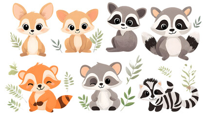 Fototapeta premium Cute Animal Kingdom: Baby Edition