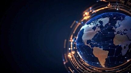Global Network  AI  Digital World Map  Technology  Innovation  Connections  Futuristic  Da