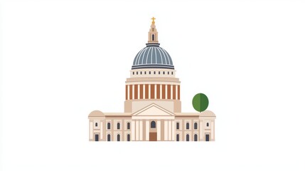 Obraz premium A captivating view of majestic dome architecture and serene tree in harmony