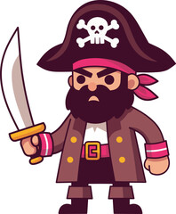 Pirate character cartoon illustration