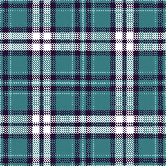 Dusty Deep Aqua Seamless Tartan with Muted Very Dark Purple accents Textile Design
