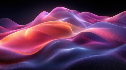 Abstract Digital Waves in Vibrant Colors and Soft Gradients