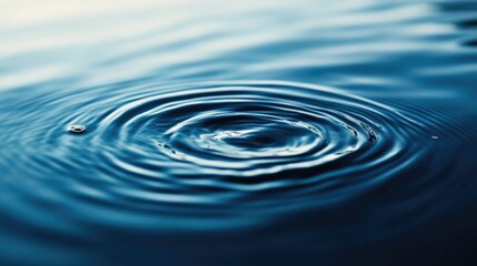 A close-up of water ripples gently expanding on the surface, creating a soothing and tranquil visual of nature beauty and calmness