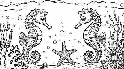 Fototapeta premium sea animals collection