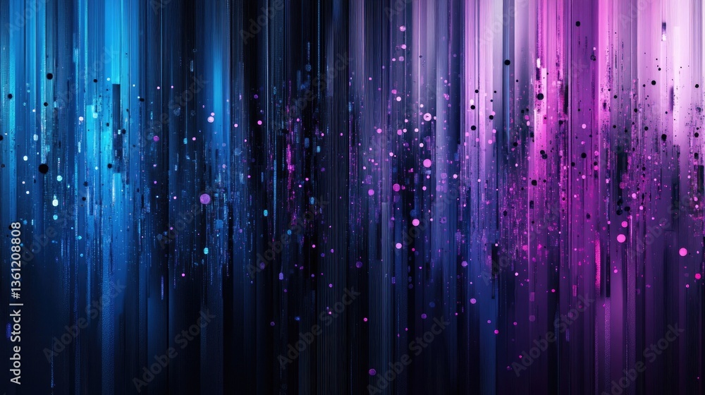 Poster elegant digital gradient blending blue, purple, and black, with a noise effect for a futuristic and 