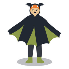 Illustration of Children with Halloween Costume. Vector Cartoon Character.