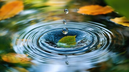 The serene movement of ripples across the water's surface, evoking peace and calm with a natural, flowing aesthetic