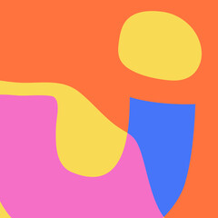 Groovy colourful abstract shape background