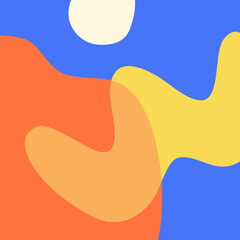 Groovy colourful abstract shape background