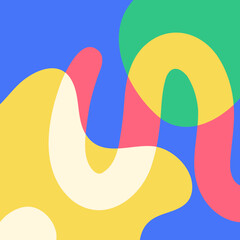 Groovy colourful abstract shape background