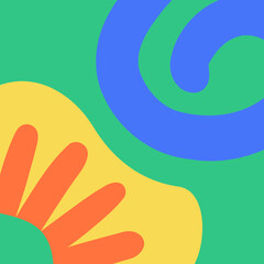 Groovy colourful abstract shape background
