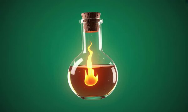 Green screen footage of an enchanted potion bottle emitting a soft luminescent glow, perfect for fantasy effects and visual compositions