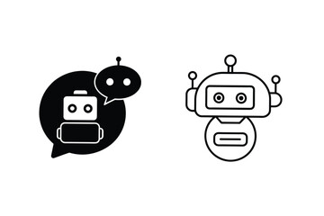 Obraz premium AI Chatbot Icons Robot, Communication, Support, Automation, Technology