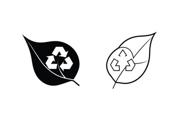 Ecofriendly Recycling Leaf Symbol Do and Don't Illustrations