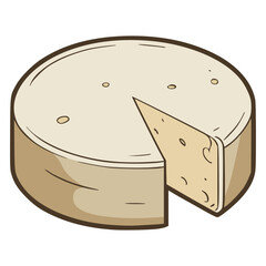 cheese wheel round food snack nature flat color vector illustration template design