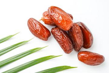 Dates fruit tunisia, Tunisian honey dates or kurma tunisia madu, isolated on white background