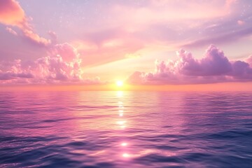 Pastel sunset over calm ocean