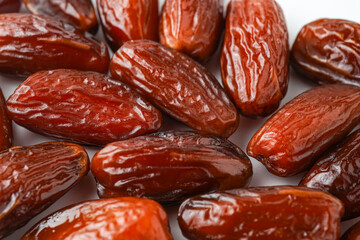 Dates fruit tunisia, Tunisian honey dates or kurma tunisia madu, isolated on white background