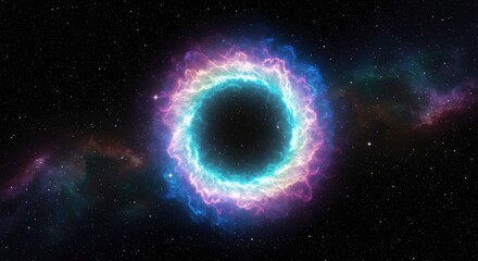 Fototapeta premium Celestial Ring Nebula Cosmic Energy Vortex in Deep Space Starry Background