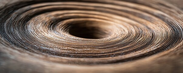 Fototapeta premium A close-up image depicting a swirling pattern, resembling a vortex, with layered textures and a rich, earthy color palette.