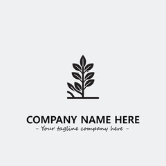 Plant illustration for logo company black and white vector image
