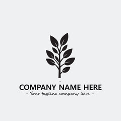 Plant illustration for logo company black and white vector image

