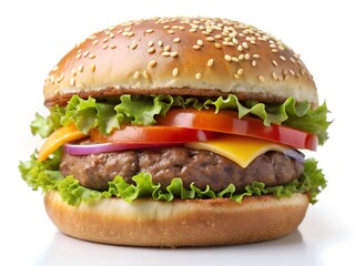 hamburger on white background